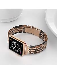 Wearlizer Compatible Apple Band 1.496 in 1.654 in iWatch Correa de resina única, para mujer, para hombre, tres líneas, pulsera de repuesto para deporte, cierre de hebilla de acero inoxidable serie 3 2 1 Nike+, colores disponibles, 38 mm