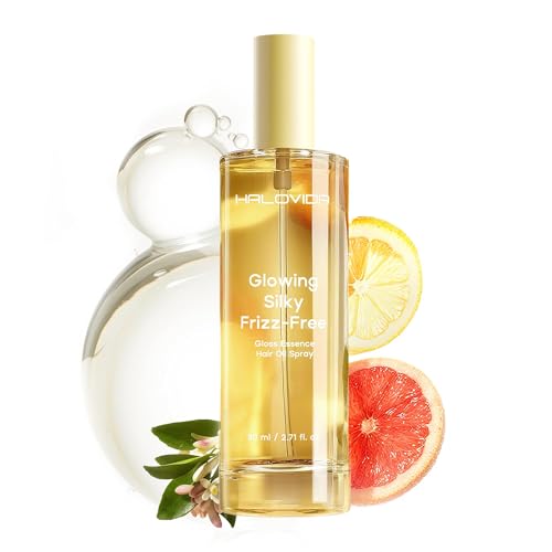 HALOVIDA Aceite para Cabello, Protector Térmico, Antifrizz, Fortalece el Cabello y lo Nutre en Profundidad, Dejando un Acabado Brillante y Sedoso, Apto para Todo Tipo de Cabello, con Fórmula Protectora del Color, 80 ml