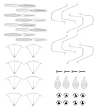 tech rc Spare Parts for syma X5U X5UC X5UW Drone - 8pcs Propellers,8pcs Blade Protecting,8pcs Landing Gears,8pcs Blade Covers with 4pcs Light Covers RC Quadcopter Replacement Parts