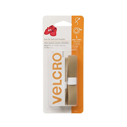 VELCRO Brand - Sew On Soft & Flexible - 30" x 5/8" Soft & Flexible Tape - Beige