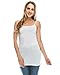 Nolabel WT361 5 Pack Women's Basic Active Long Length Adjustable Spaghetti Strap Cami Tank Top (3WH/2BK) 5Pack M
