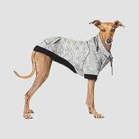 Canada Pooch | Hero Dog Hoodie | Pullover Spacedye Dog Sweater (10, Grey Mix)