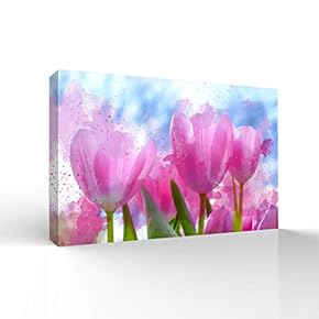 Canvas Wall Art Beautiful Flowers Pictures Home Wall Decorations for Bedroom Living Room Paintings Canvas Prints Framed - 12x18 inches