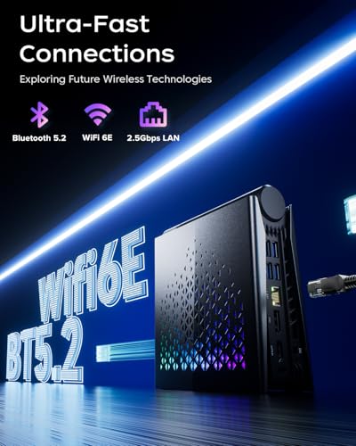 ACEMAGICIAN S3A Mini PC Windows 11 Pro, Ryzen 7 H 255(up to 4.9GHz), 16GB LPDDR5 512GB NVME PCIe4.0 SSD Computer with Radeon 780M Graphics, RGB Lights 3 Modes Small Desktop Business Home Office