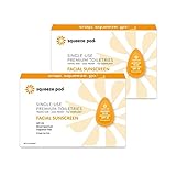 Squeeze Pod Travel Facial Sunscreen - 16 Single Use Pods – Fragrance Free, TSA Approved Travel Size Sunblock Made with Premium Natural Ingredients - Best for Air Travel, Camping, Hiking & Golf Bag SS7