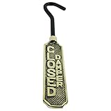 Upper Deck Solid Brass Metal Open/Closed Fireplace Damper Sign Hanging Flue Pull Hook