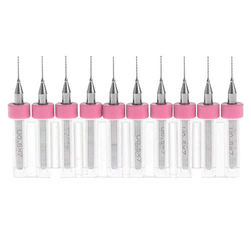 Carbide PCB Rotary Tool MASO 10 Pcs Tungsten Carbide Micro PCB Drill Bits， 1/8" Shank for PCB, Jewelry, CNC, Soft Metals, Print Circuit, Engraving Tool