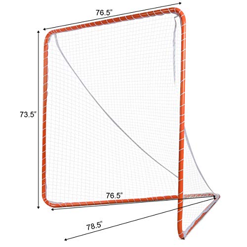 image for Goplus Lacrosse Goal, 6' x 6' Practice Lacrosse Goal and Net for Indoo