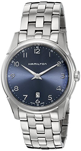 Hamilton Men's H38511143 Jazzmaster Thinline Analog Swiss Quartz Silver Stainless Steel Watch