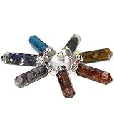 Healing Crystals India Natural Gemstone Reiki Pyramid Chakra Energy Generator 7 Point with Free eBook about Crystals Healing (Chakra Crystal Reiki Pyramid)