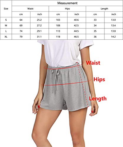 Yaluntalun Women’s Casual Short Pants Home Stretch Shorts and Comfortable Pajamas Shorts Grey