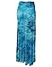 LL WB1058 Womens Tie Dye Fold Over Maxi Skirt XXL TEAL