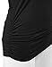 Made By Johnny MBJ WT1036 Womens V Neck 3/4 Sleeve Dolman Top with Side Shirring M Black