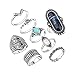 cyntan Knuckle Ring Set Vintage Statement Ring Boho Arrow Moon Elephant Midi Finger Ring Set for Women (Silver # 6)