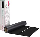 HTV Black Heat Transfer Vinyl Rolls - 12" x 20ft Black HTV Vinyl for Shirts, Black Iron on Vinyl for Cricut & Silhouette Cameo - Easy to Cut & Weed for DIY Heat Vinyl Design