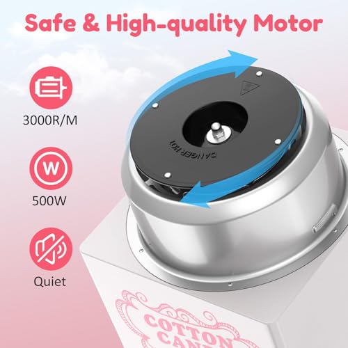 NIUB Cotton Candy Machine, Mini Cotton Candy Maker Machine for Kids with Sugar Scoop, Easy & Safe to Use, Pink Vintage Portable Candy Floss Maker for Birthday, Home, Party Gatherings, Christmas Gift