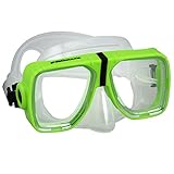 Different Optical Corrective Lens on Each Side Snorkel Mask, Green