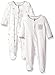 Little Me baby girls 2 Pack Footie, White/Multi, 3 Months US