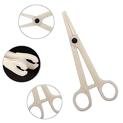 Body Piercing Disposable Clamps-Beach Body Art Supply- 25 Pcs Sterile Round Slotted Disposable Forceps Auto-Locking Pliers Ear Nose Belly Piercing Tools Tattoo Piercing Supplies Piercing Clamps