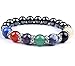 Chakra Bracelet Healing Crystal Amethyst Elastic Stretch Beaded Bracelet(8mm)