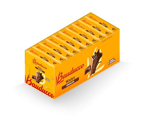 BAUDUCCO WAFER COOKIES, CHOCOLATE, 28 OZ (PACK OF 10) – CRISPY LAYERED WAFERS WITH RICH CHOCOLATE CREAM FILLING – INDULGENT SWEET SNACKS, DESSERTS & TREATS – INDIVIDUALLY WRAPPED