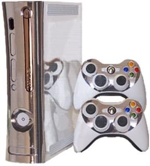 Brushed Silver - Air Release Vinyl Decal Faceplate Mod Skin Kit for Microsoft Xbox 360 Console by System Skins