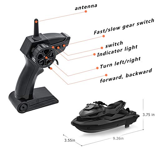 Sanwillco Velocity RC Boat Remote Control Motorboat for Pools and Lakes, 6+ mph 2.4 GHz Racing Boats for Kids and Adults, Improved Waterproof Design, Gifts for Boys Girls with Water Sensing