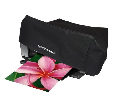 Printer Dust Cover for Epson Stylus Photo R2880 / R2400 / R2000 / 2200 / 1400; Epson Artisan 1430; Epson Workforce 1100; Surecolor P400 [Antistatic, Water Resistant, Black] by DigitalDeckCovers