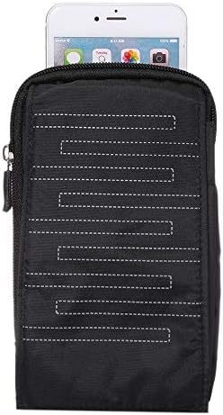 SITCO Universal Heavy Duty Rugged Canvas Waist Pack Cellphone Case Pouch Vertical Smartphone Holster Case Belt Clip Hook Loop Wallet Bag all Phones under 6.4inch