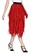 Urban CoCo Women's Sheer Tutu Skirt Tulle Mesh Layered Midi Skirt (L, Red)