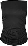 WearAll Women's Plain Ruched Bandeau Top