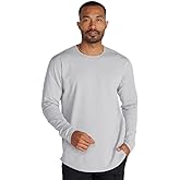 BYLT Men's Drop-Cut Long Sleeve – Plain Crewneck Shirt for Men – Soft Polyester, Cotton, Spandex Blend – Wrinkle Resistant