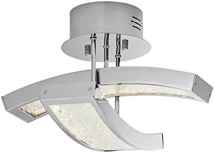 Elan Lighting Crushed Ice 2 Light Semi Flush Mount in Chrome