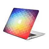 Unik Case Rainbow Gradient Ombre Triangular Galore Graphic Ultra Slim Light Weight Matte Rubberized Hard Case Cover for Macbook Air 13