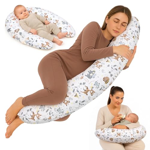 Totsy Baby Nursing and Pregnancy Pillow 190 cm – Pillow for Side Sleepers Rest and Relaxation Ideal for Moms to Be in the Future – Oeko-Tex C Shape