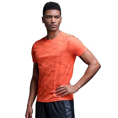 Kelme Men's Cool Dry Athletic Short Sleeve T-Shirt (X-Large, Orange)