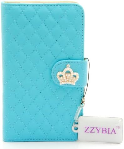 ZZYBIA® NOTE III 3 QC Light Blue Leatherette Stand Case Card Holder Wallet for Samsung Galaxy Note III 3 N9000 N9005