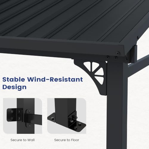 Murago 12'x20' Lean-to Gazebo Review: Wall-Mounted Hardtop Patio Shelter image 10