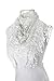 DaySeventh Fashion Lace Tassel Sheer Burntout Floral Print Triangle Mantilla Scarf Shawl (White)