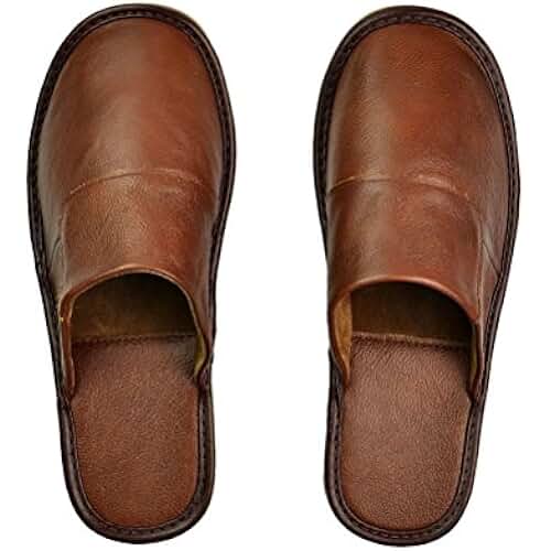 womens leather bedroom slippers