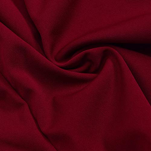 Sunyastor Womens Short Sleeve One Piece Jumpsuit Cocktail Romper Pant Suit Clubwear Straight Leg Jumpsuit with Belt (B Wine, X-Large) - Thumbnail 5