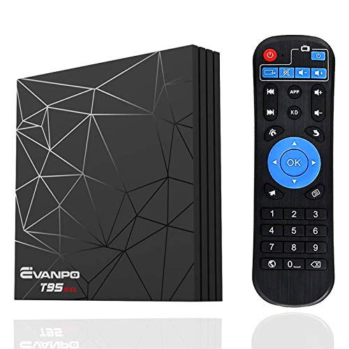 EVANPO Android 9.0 TV Box 4GB RAM 32 GB ROM Quad Core-A53 Processor 3D 4K/6K H265 Smart Media Player Set Top Box