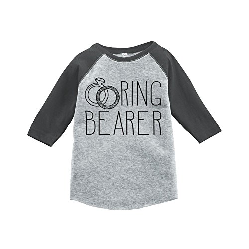 Custom Party Shop Ring Bearer Kids Wedding Raglan Tee 3T Grey