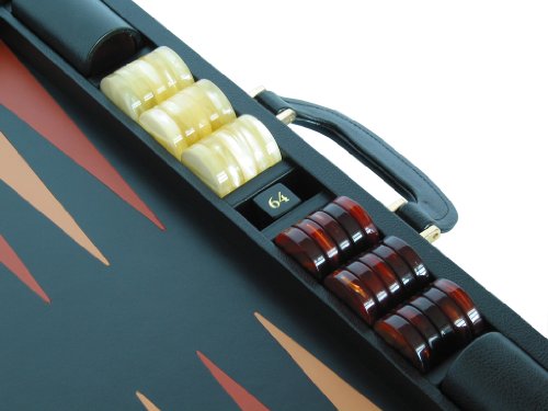 Backgammon Attache 23" - Genuine Leather - Double-Grip Handle
