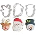 Ann Clark Cookie Cutters 3-Piece Faces of Christmas Cookie Cutter Set with Recipe Booklet, Santa Face, Reindeer Face and Snowman Face primary
