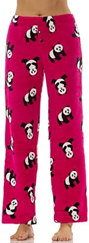 Ava Rose Womens Plush Print Pajama Lounge Pants