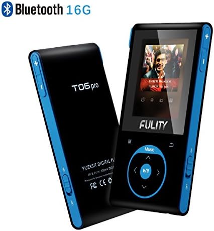 FULITY 16GB MP3 Player with Bluetooth Support up to 128GB-(Black &amp; Blue)