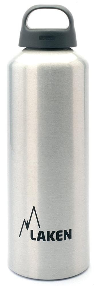 Laken Unisex - Adult Classic Aluminium Silver 1 Litre, BPA Aluminium Water Bottle, PBA