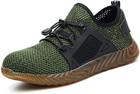 Men's Steel Toe Shoes Safety Work Shoes Lightweight Breathable,Professional Industrial and Construction Indestructible Shoes(Size 7.5-13)
