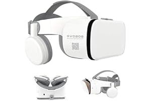 Tsanglight 3D Virtual Reality Headset 3D VR Glasses Viewer with Remote [Bluetooth] Intended for iPhone 14 13 12 11 Pro Mini X R S for Samsung Galaxy S23 S22 S21 S20 S10 S9 Note/A 10 9 8 ETC, White